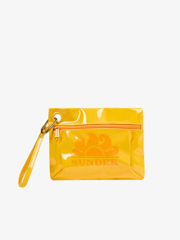 SUNDEK pochette donna clutch bag poliuretano giallo