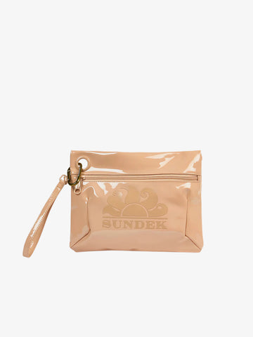 SUNDEK pochette donna clutch bag poliuretano beige