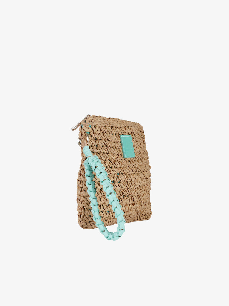 SUNDEK pochette donna momo straw hand poliammide azzurro