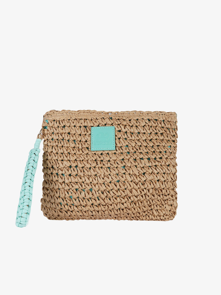 SUNDEK pochette donna momo straw hand poliammide azzurro