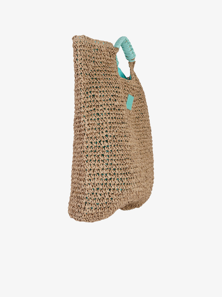SUNDEK borse a mano donna new lai straw poliammide azzurro