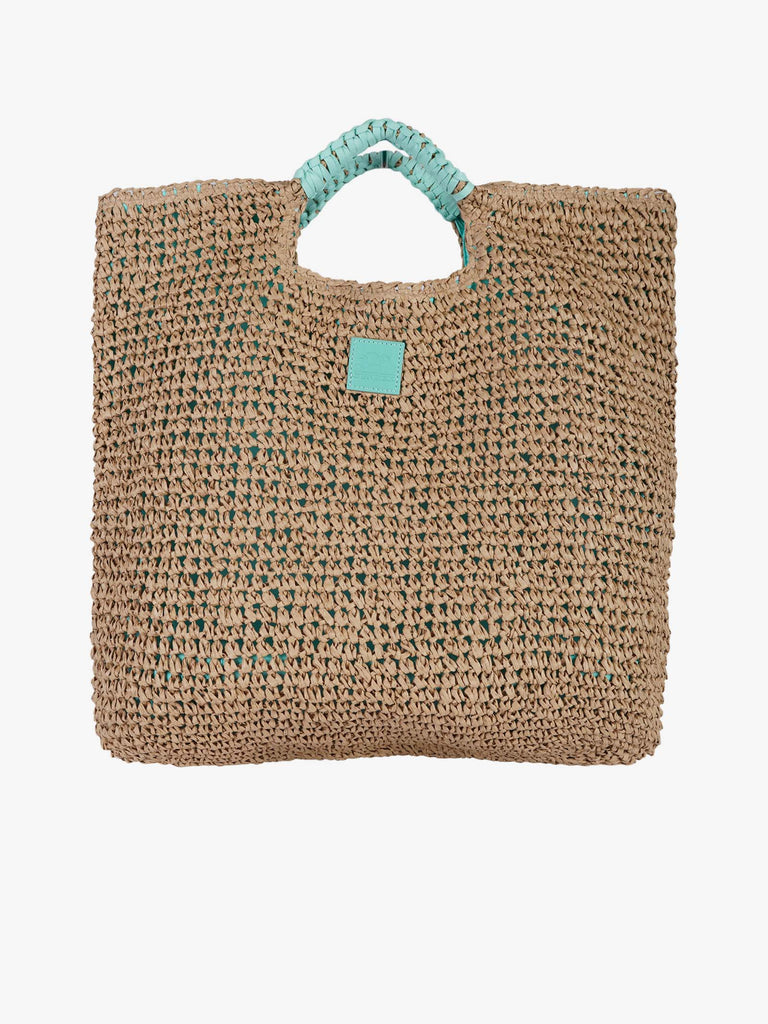 SUNDEK borse a mano donna new lai straw poliammide azzurro