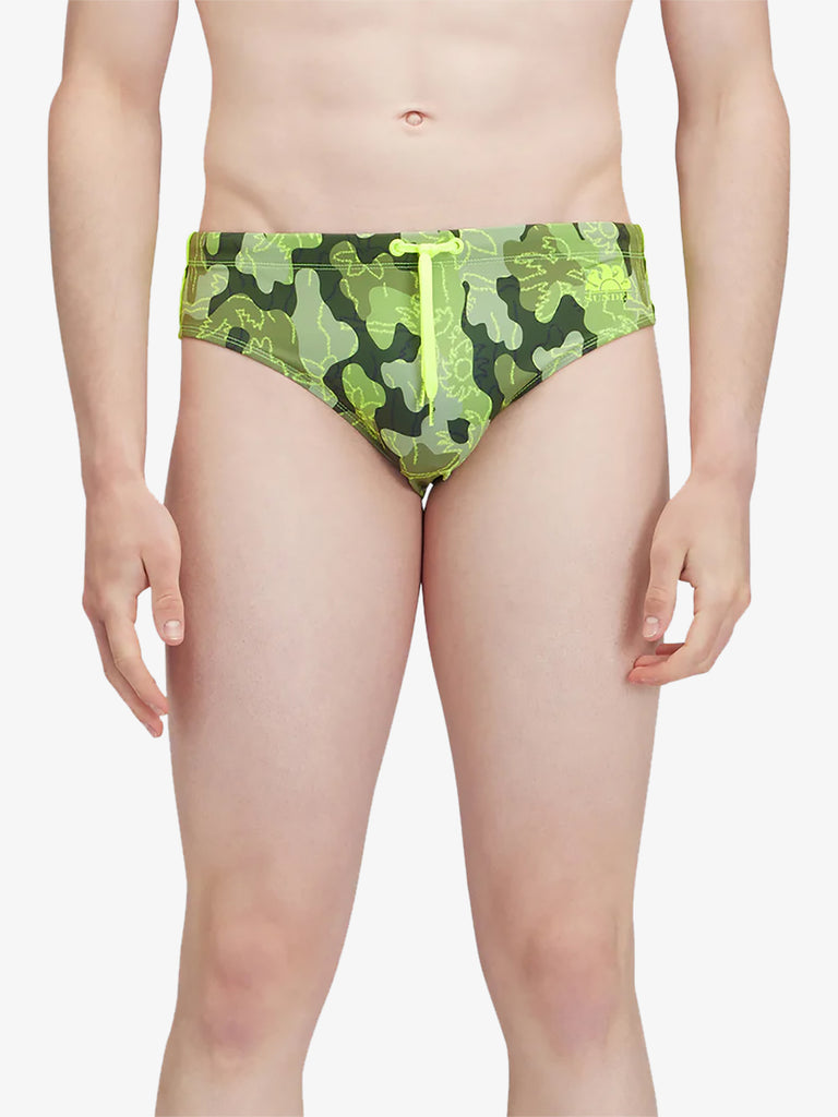 SUNDEK costumi da bagno diwalt printed brief uomo verde