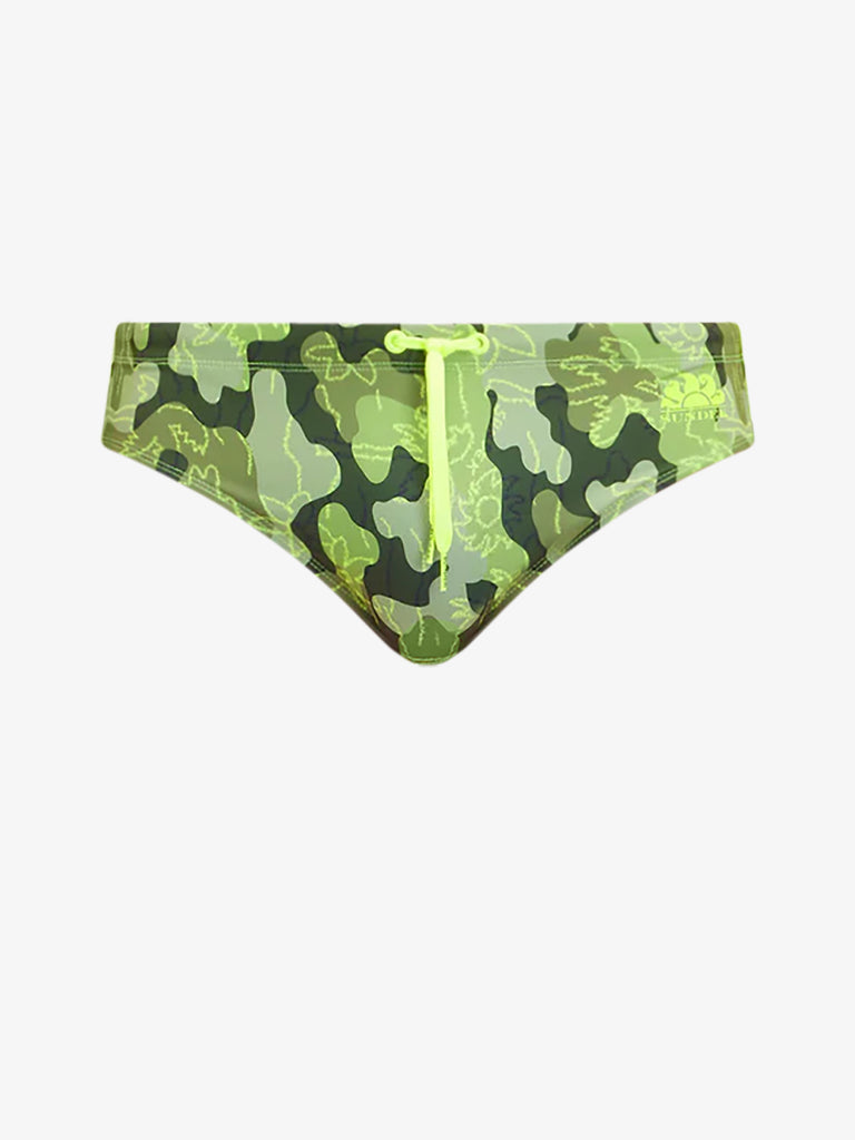 SUNDEK costumi da bagno diwalt printed brief uomo verde