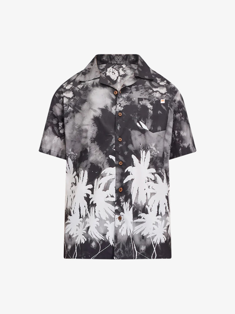 SUNDEK camicie printed uomo nero cotone