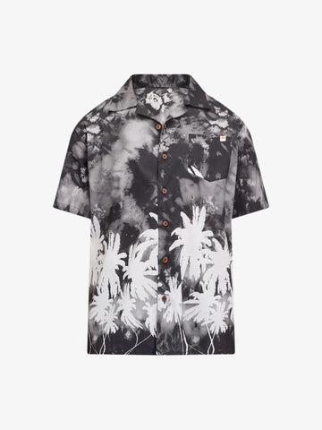 SUNDEK camicie printed uomo nero cotone