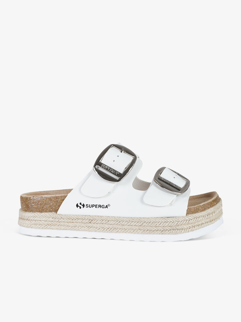 SUPERGA ciabatte donna punta a mandorla sintetico bianco