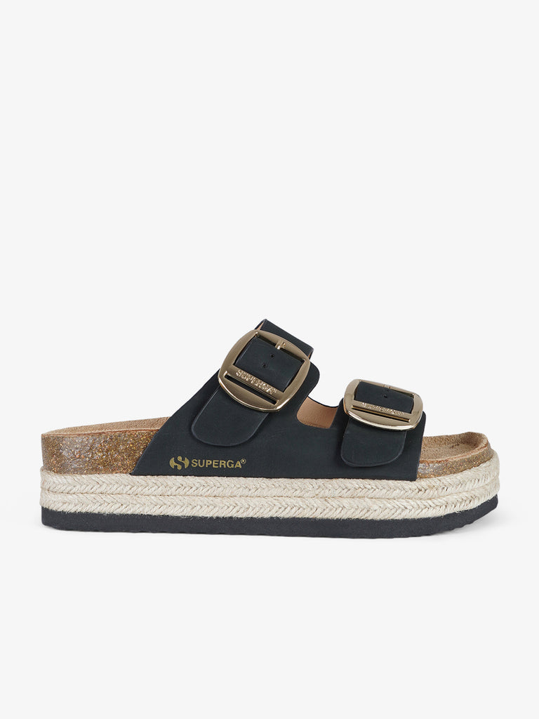 SUPERGA ciabatte donna punta a mandorla sintetico nero