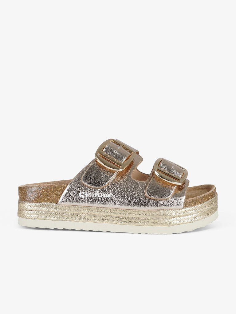 SUPERGA ciabatte donna punta a mandorla sintetico oro