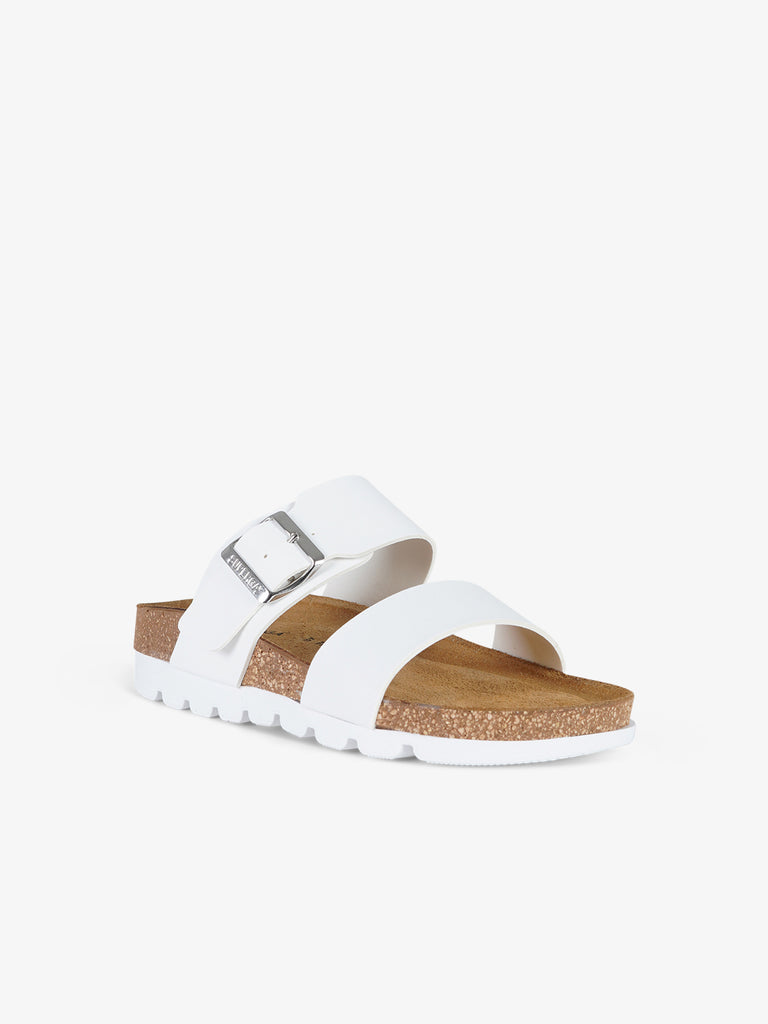 SUPERGA ciabatte punta a mandorla donna sintetico bianco