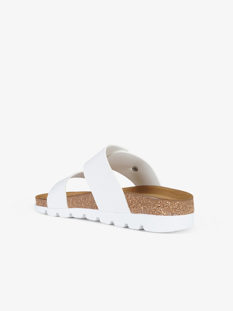 SUPERGA ciabatte punta a mandorla donna sintetico bianco