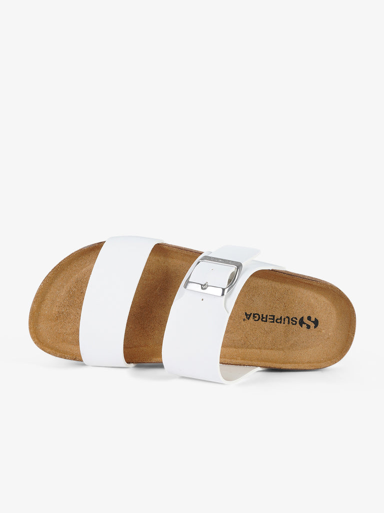 SUPERGA ciabatte punta a mandorla donna sintetico bianco