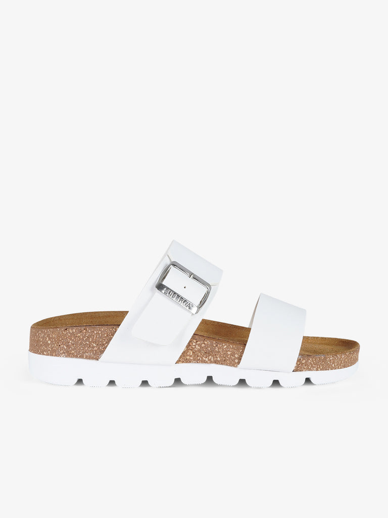 SUPERGA ciabatte punta a mandorla donna sintetico bianco
