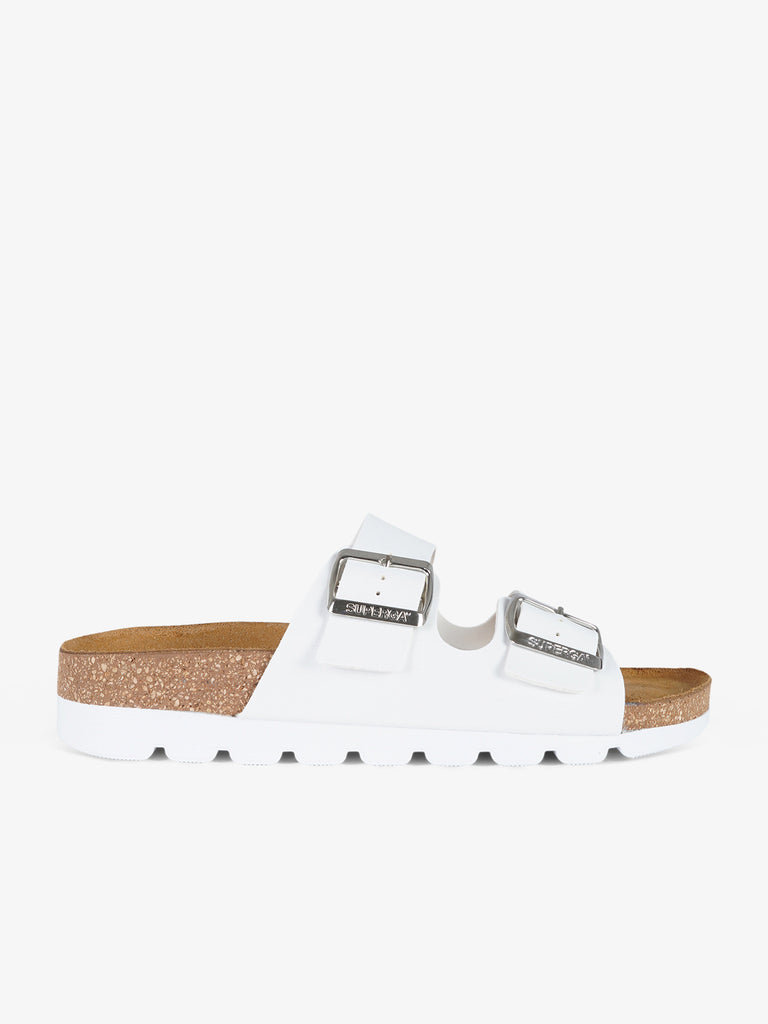 SUPERGA ciabatte donna punta a mandorla sintetico bianco