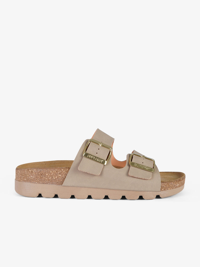 SUPERGA ciabatte donna punta a mandorla sintetico marrone