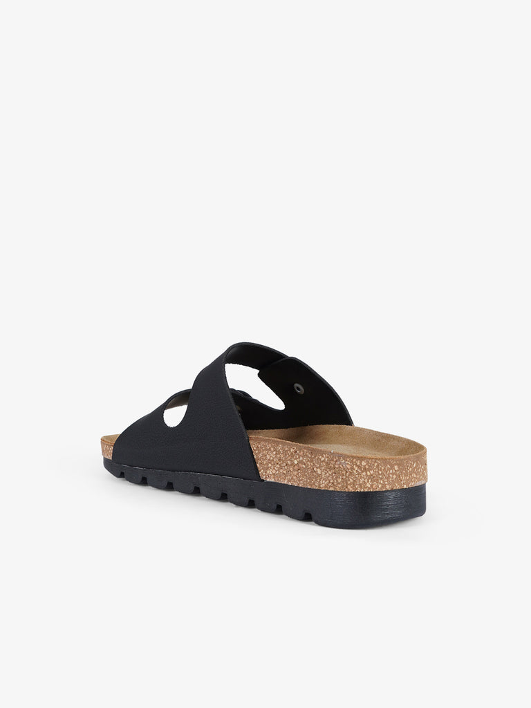 SUPERGA ciabatte donna punta a mandorla sintetico nero