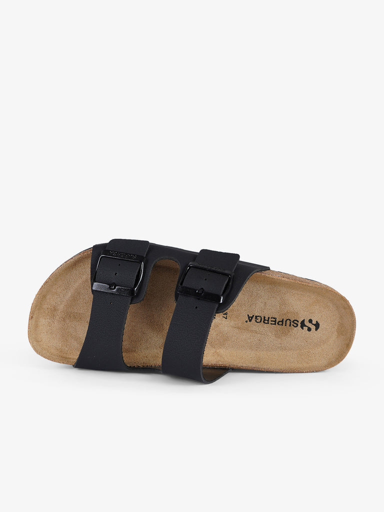 SUPERGA ciabatte donna punta a mandorla sintetico nero