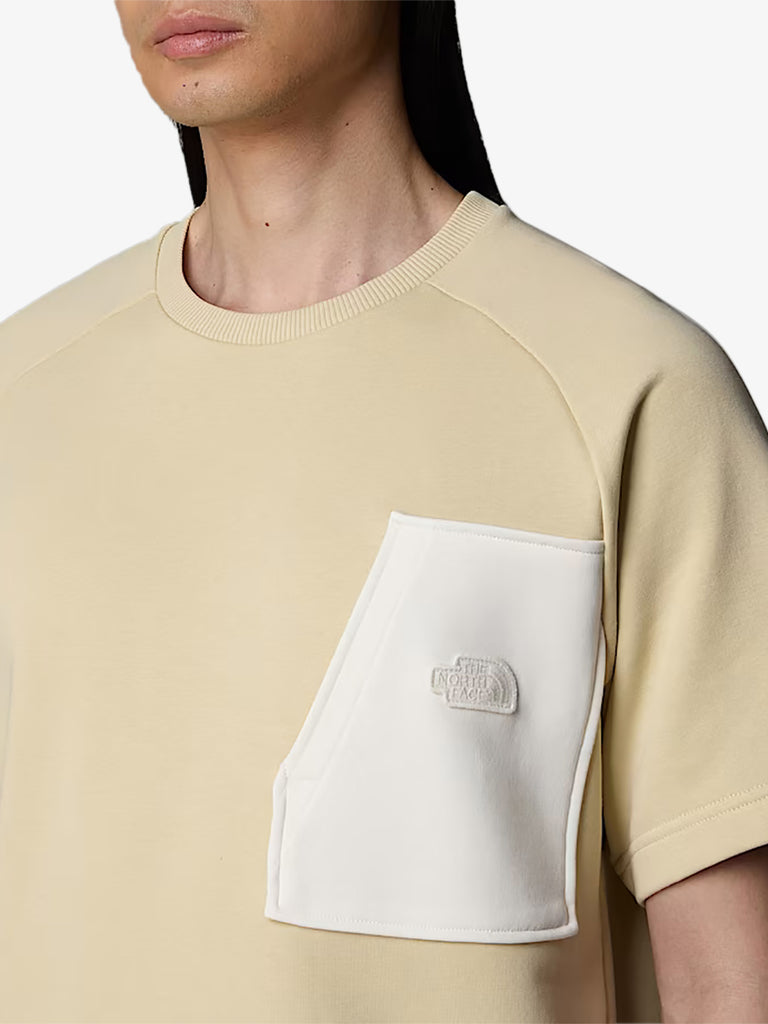 THE NORTH FACE t-shirt terry relaxed uomo beige cotone