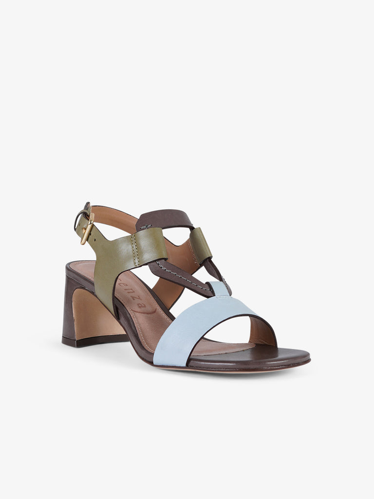 VICENZA sandali con tacco squadrato donna pelle multicolor