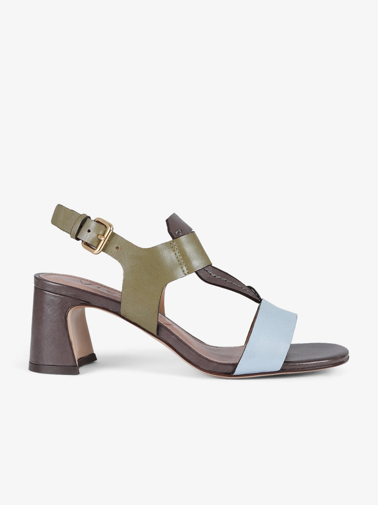 VICENZA sandali con tacco squadrato donna pelle multicolor