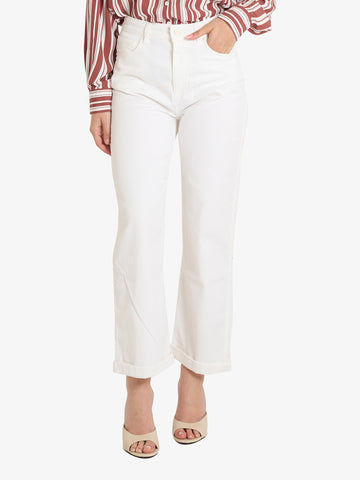 VICOLO jeans vita alta donna bianco cotone