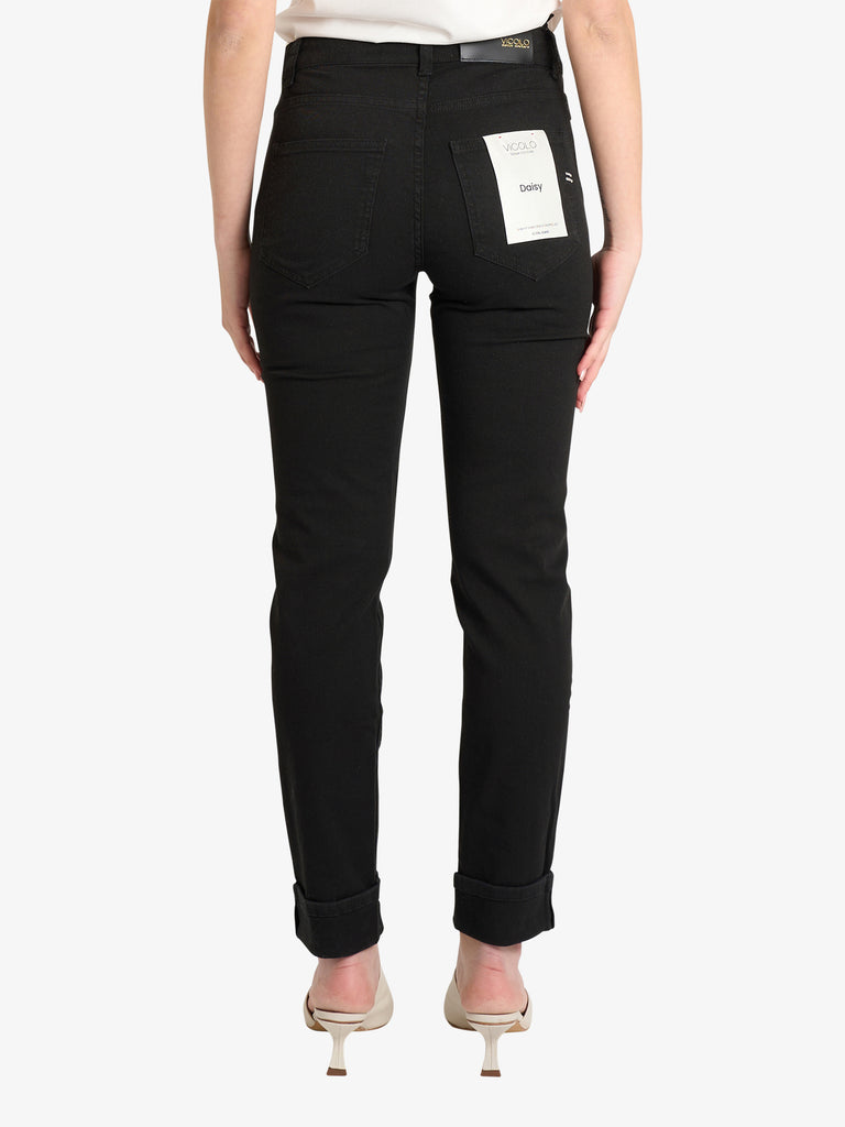 VICOLO jeans icon daisy donna nero cotone