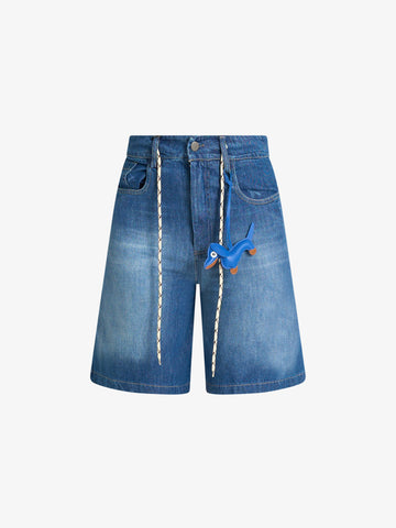 VICOLO bermuda al ginocchio donna denim cotone