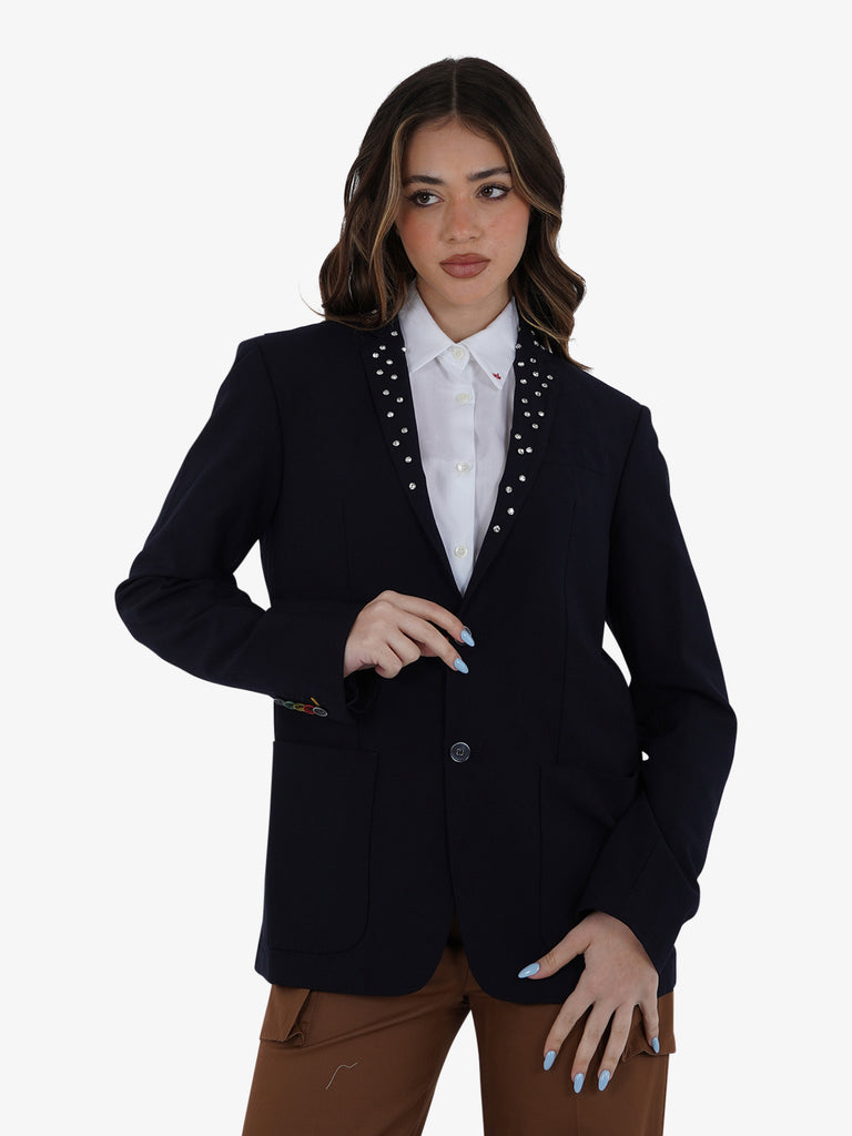 VICOLO Blazer Donna Blu con 2 bottoni