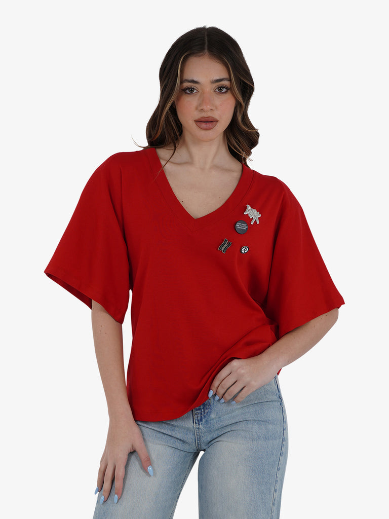 VICOLO T-shirt Donna Rosso Cotone