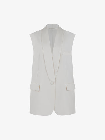 VICOLO Gilet Donna Panna con bottone