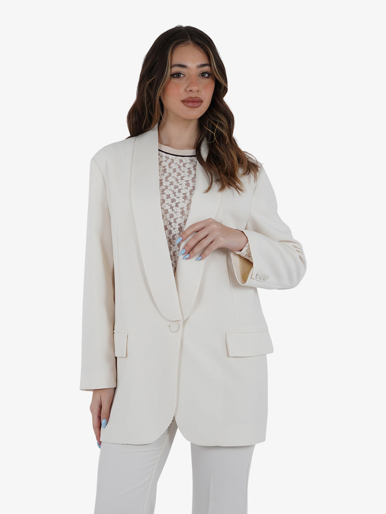 VICOLO Blazer Donna Panna con bottone