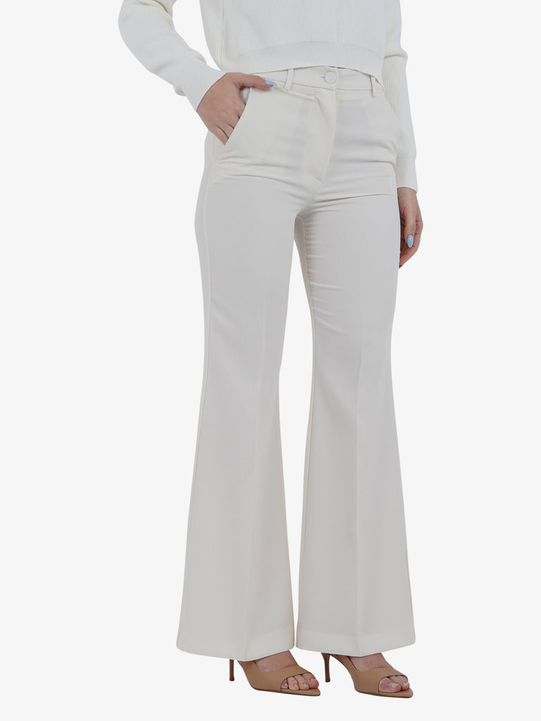 VICOLO Pantalone Donna Panna con bottone