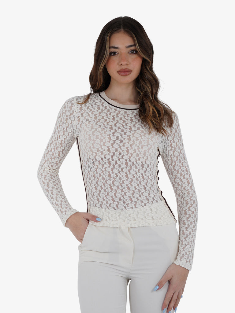 VICOLO T-shirt Donna Beige Cotone