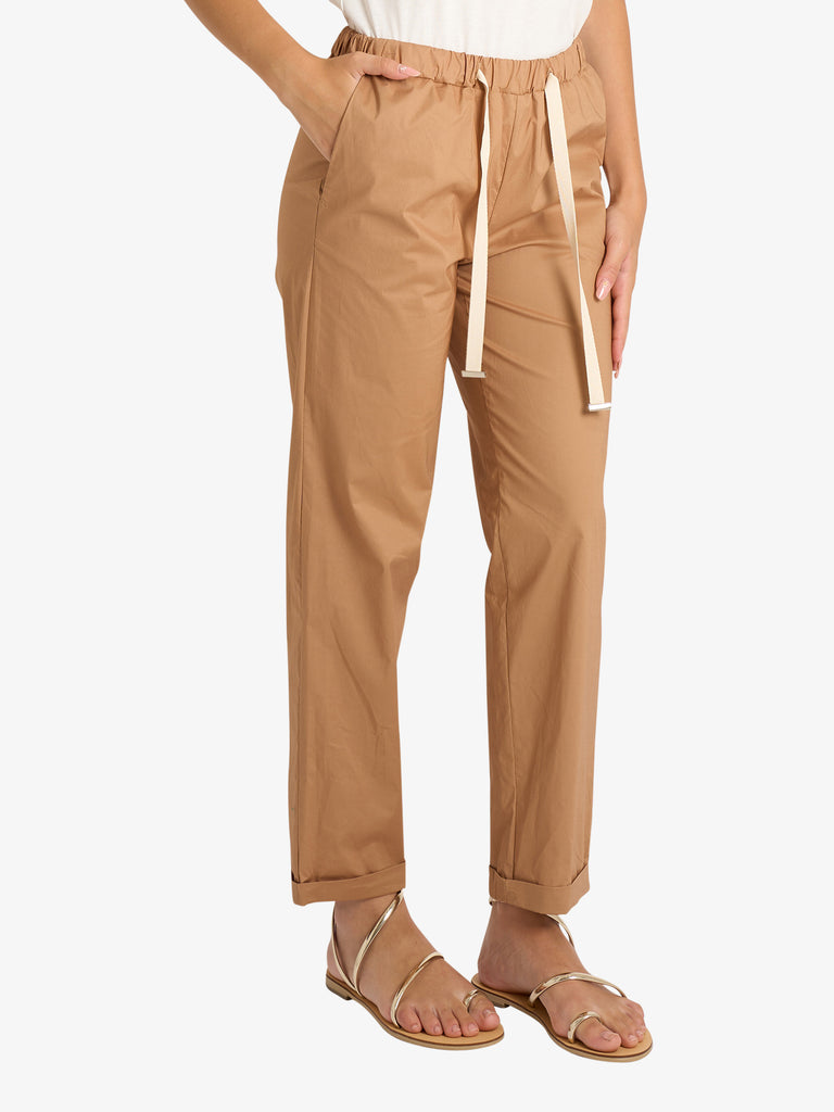 VICOLO pantalone boy donna beige cotone