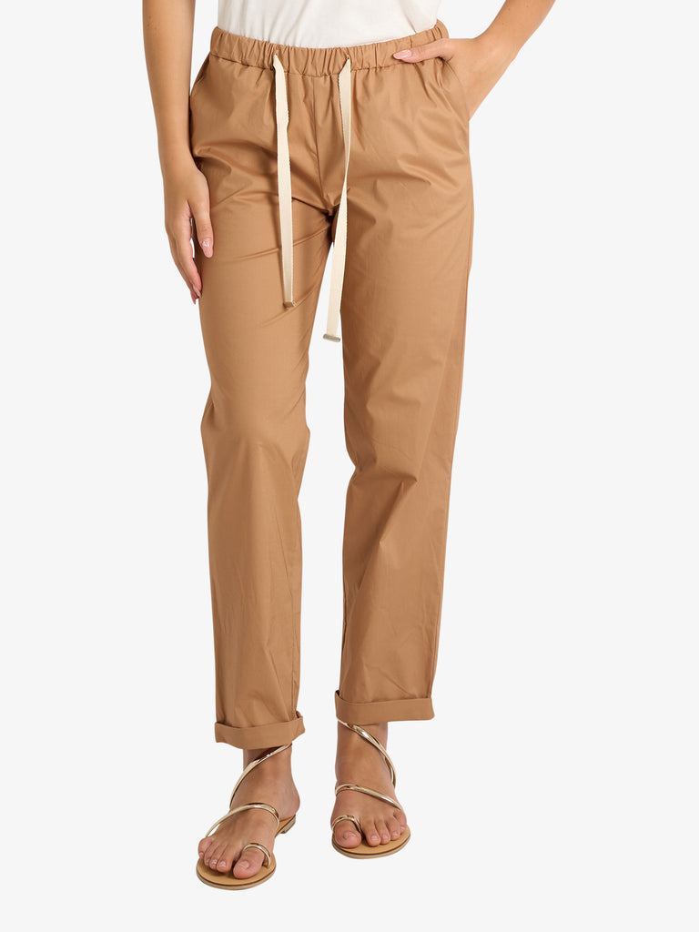 VICOLO pantalone boy donna beige cotone