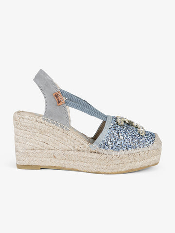 VIDORRETA Espadrillas 18436 Donna Rafia Azzurro