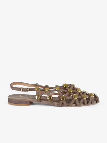 VINCENT VEGA chanel tacco basso donna camoscio beige