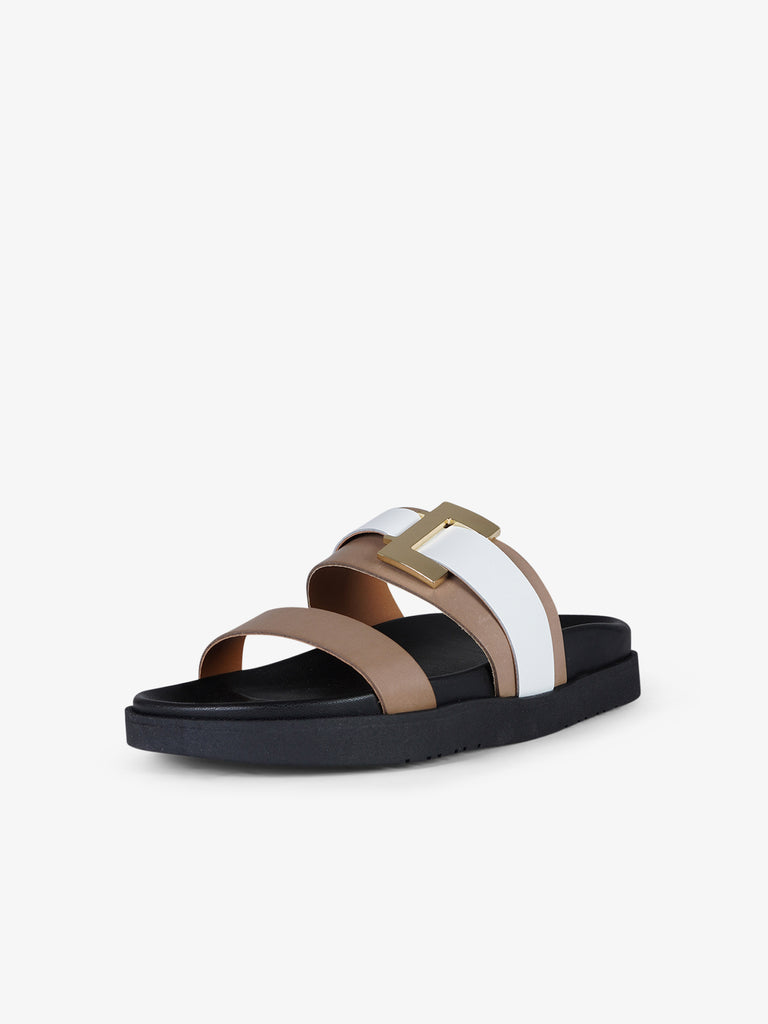 VINCENT VEGA sandali bassi donna fb-aik pelle beige