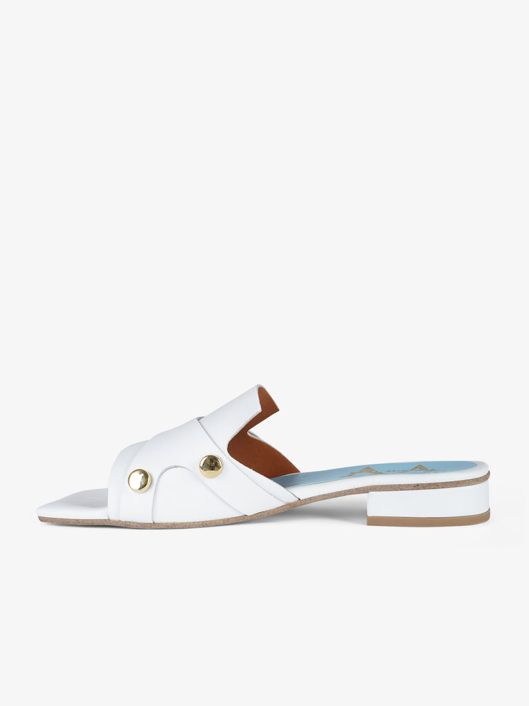 VINCENT VEGA sandali bassi donna ptq20-vidar pelle bianco