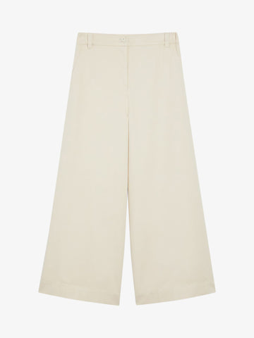 WEEKEND MAXMARA pantalone ampio in drill donna panna cotone
