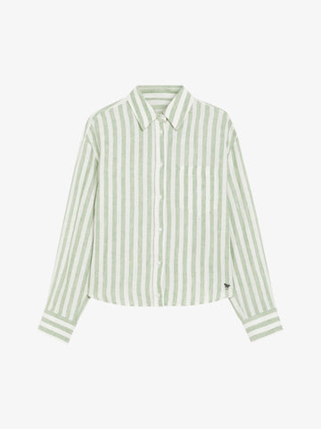 WEEKEND MAXMARA camicia a righe donna verde lino