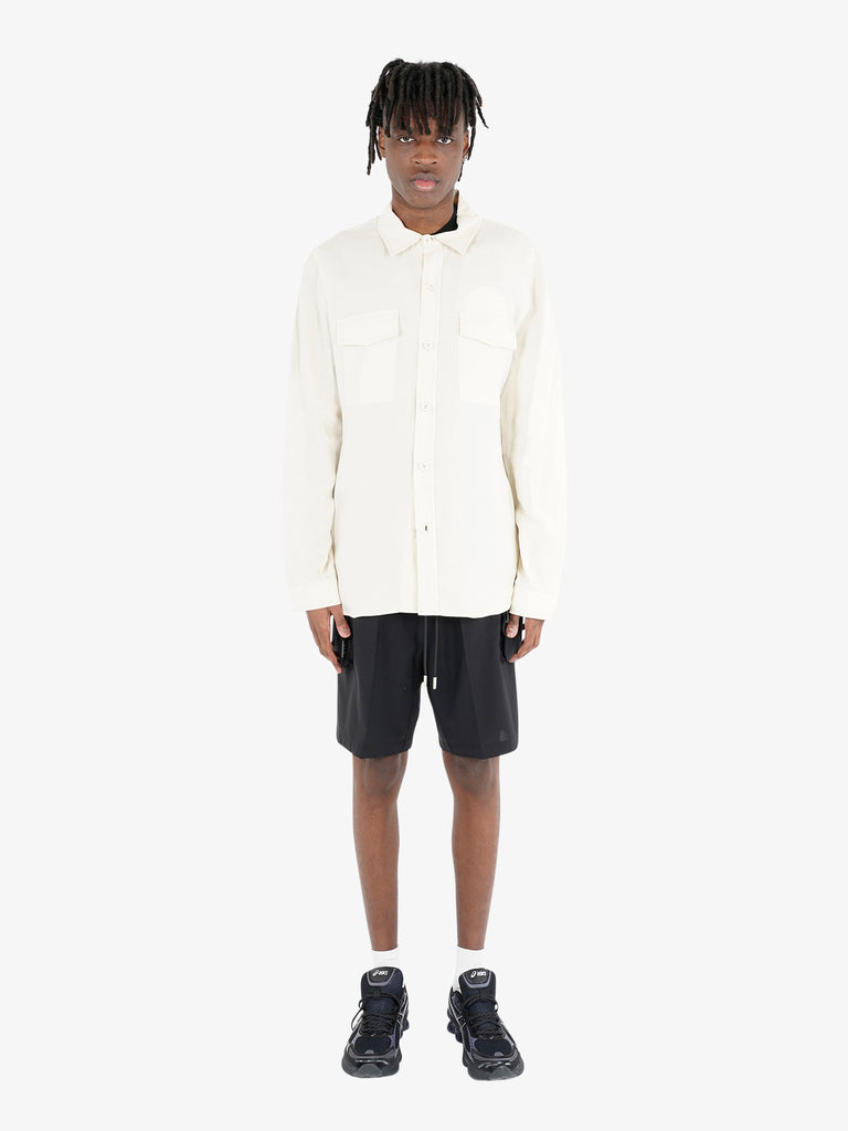 YES LONDON camicie taschino doppio uomo panna tencel