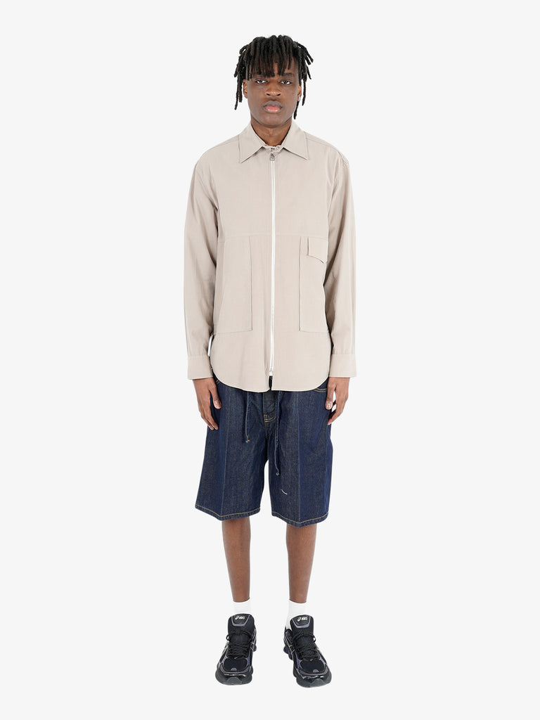 YES LONDON camicie a zip uomo beige rayon