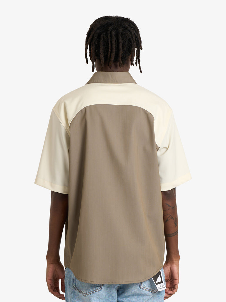 YES LONDON camicia bicolore uomo beige