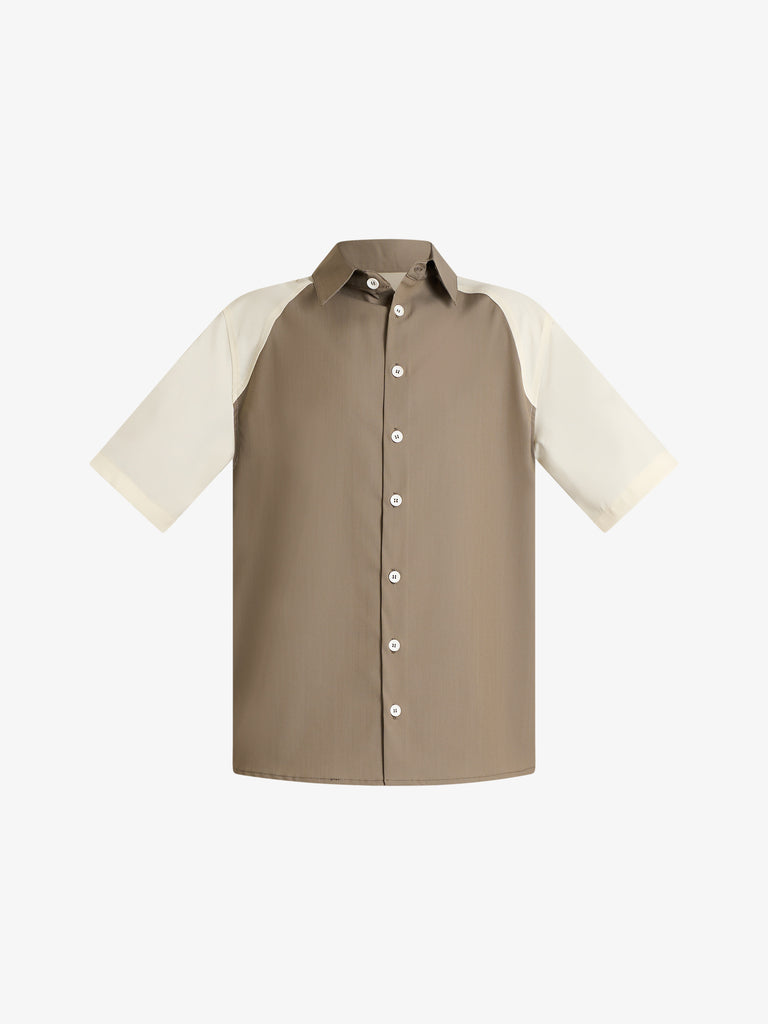 YES LONDON camicia bicolore uomo beige