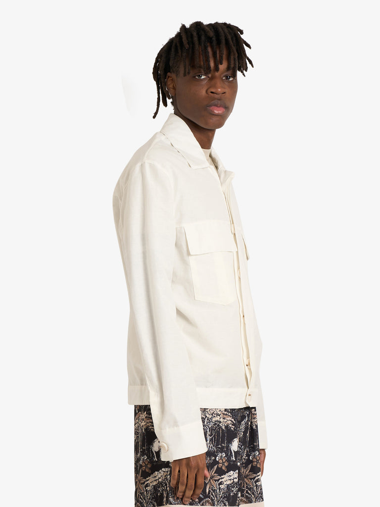 YES LONDON giubbotto con doppio taschino uomo bianco lino