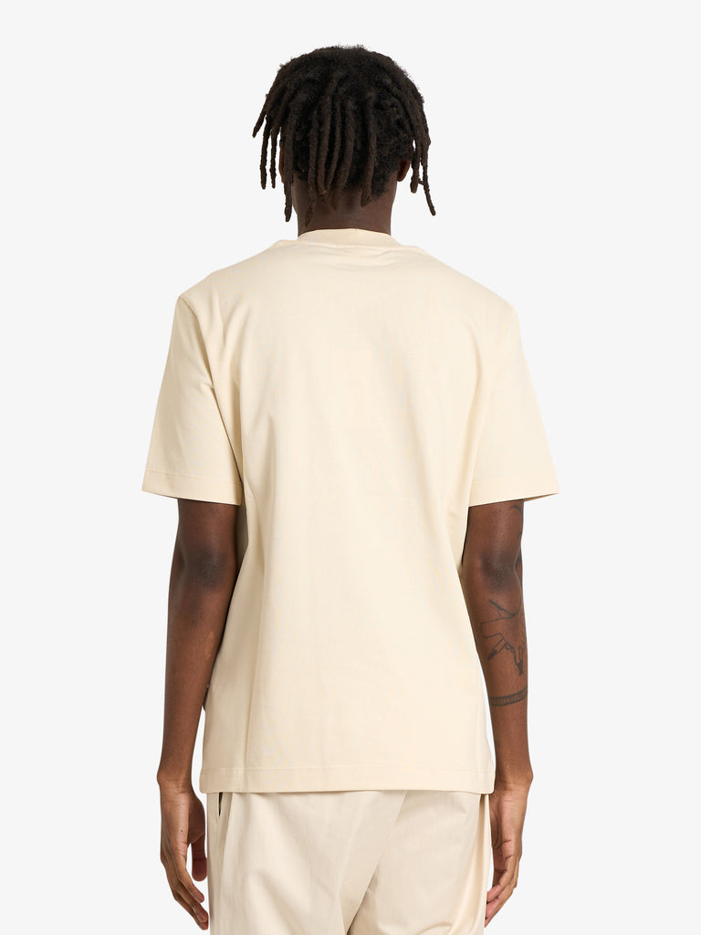 YES LONDON t-shirt regolare uomo beige cotone