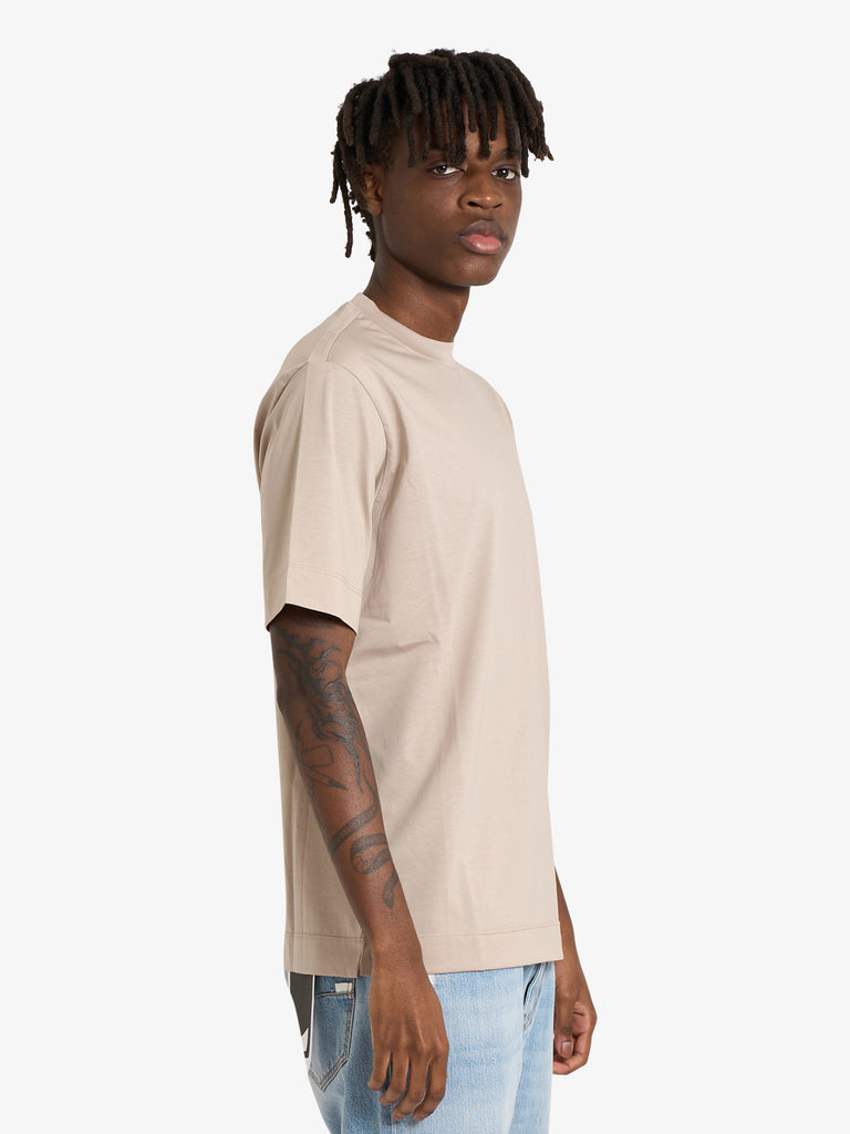 YES LONDON t-shirt collo tondo uomo beige cotone
