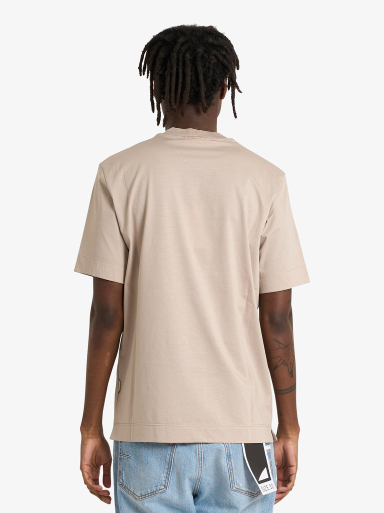 YES LONDON t-shirt collo tondo uomo beige cotone
