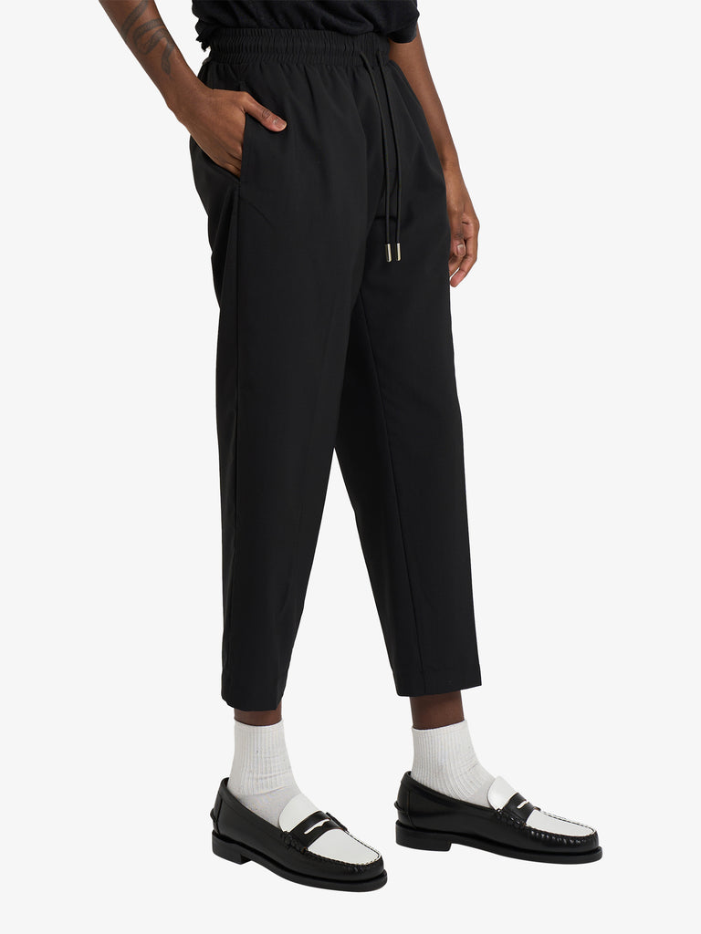 YES LONDON pantalone con elastico uomo nero lana